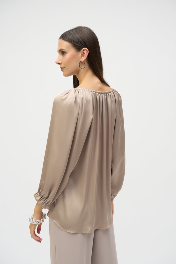 Joseph Ribkoff Satin V-Neck Straight Top 252165