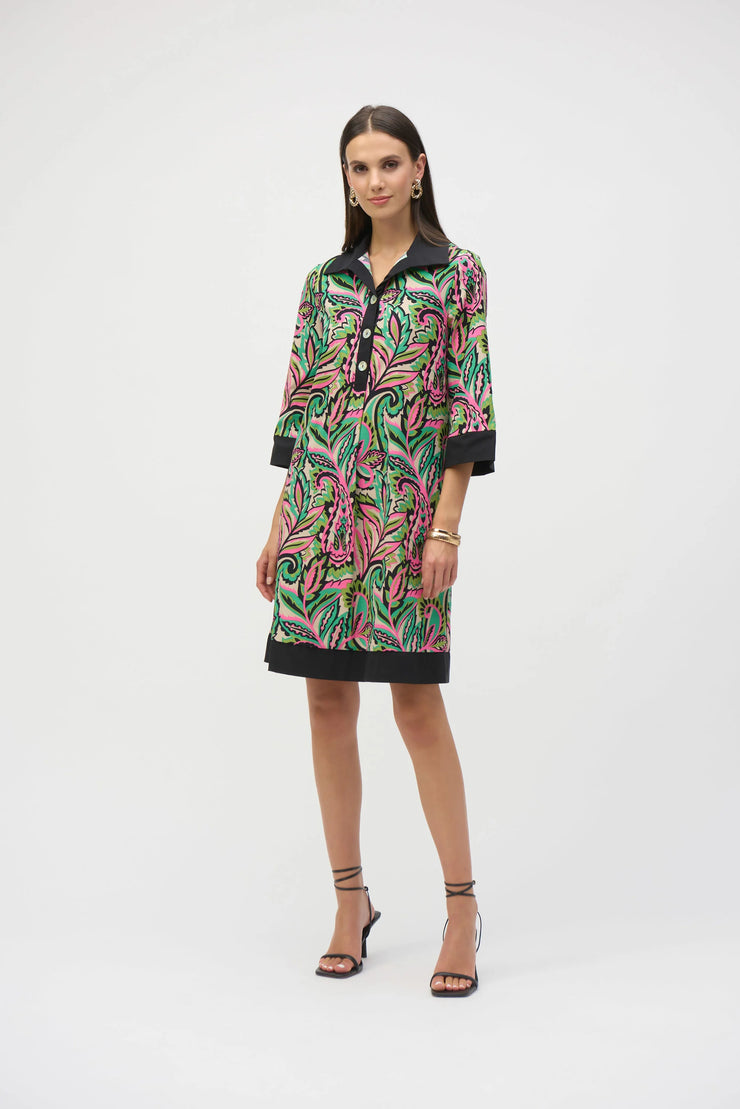 Joseph ribkoff Poplin Paisley Print A-Line Dress 252078