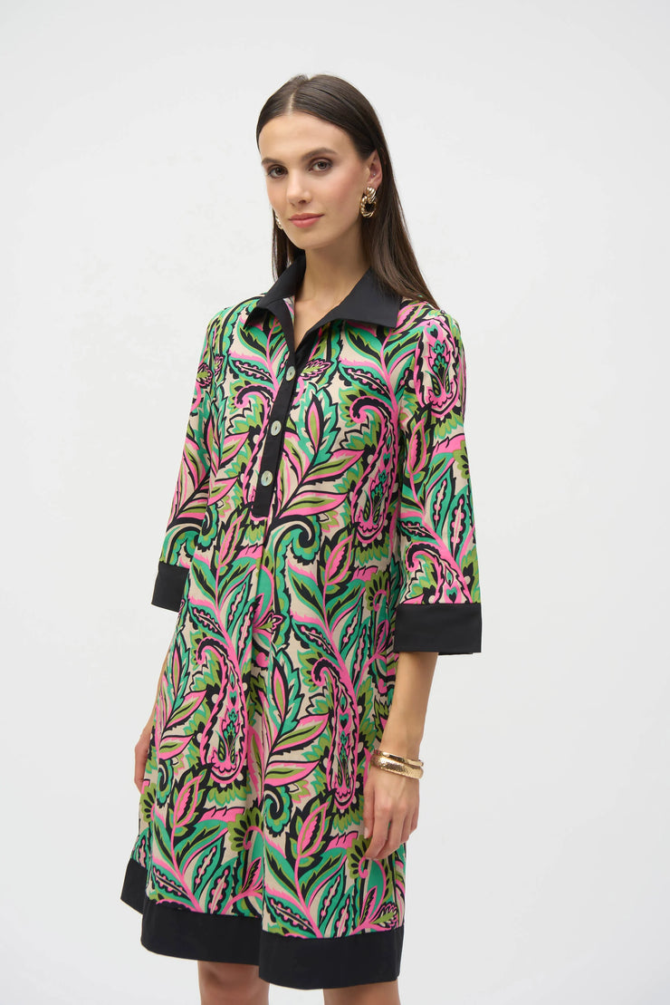 Joseph ribkoff Poplin Paisley Print A-Line Dress 252078