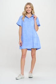 Meet Me in Santorini Aegean Waves Shirt Dress