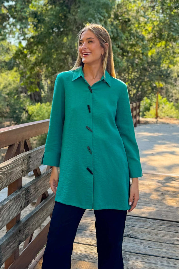 FRIDAZE AA394 - Rosalyn Blouse-Emerald green