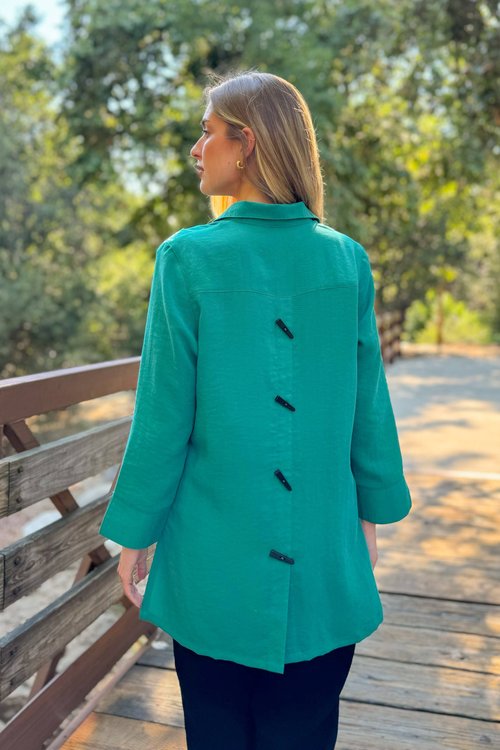 FRIDAZE AA394 - Rosalyn Blouse-Emerald green