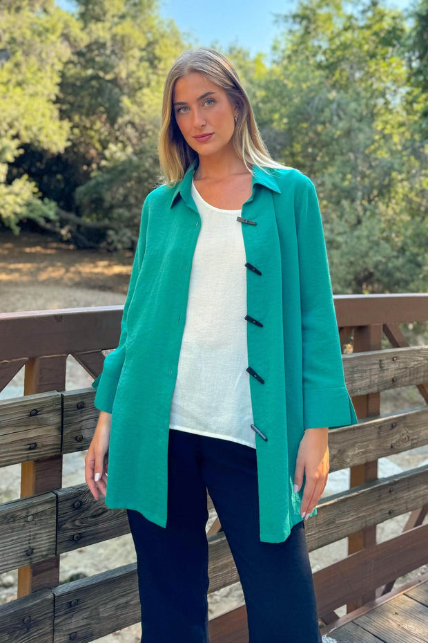 FRIDAZE AA394 - Rosalyn Blouse-Emerald green