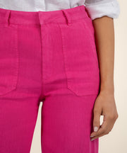 KUT Topaz Linen High Rise Wide Leg - Fuchsia (pink)