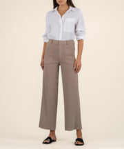 KUT Topaz Linen High Rise  Wide Leg Khaki
