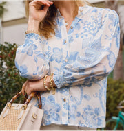 Spartina 449 Lindita Blouse Enclave Toile Blue 412799