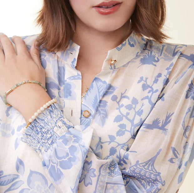 Spartina 449 Lindita Blouse Enclave Toile Blue 412799