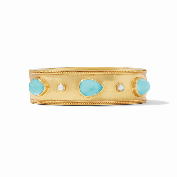 Cannes statement hinge bangle  iridescent Bahamian Blue