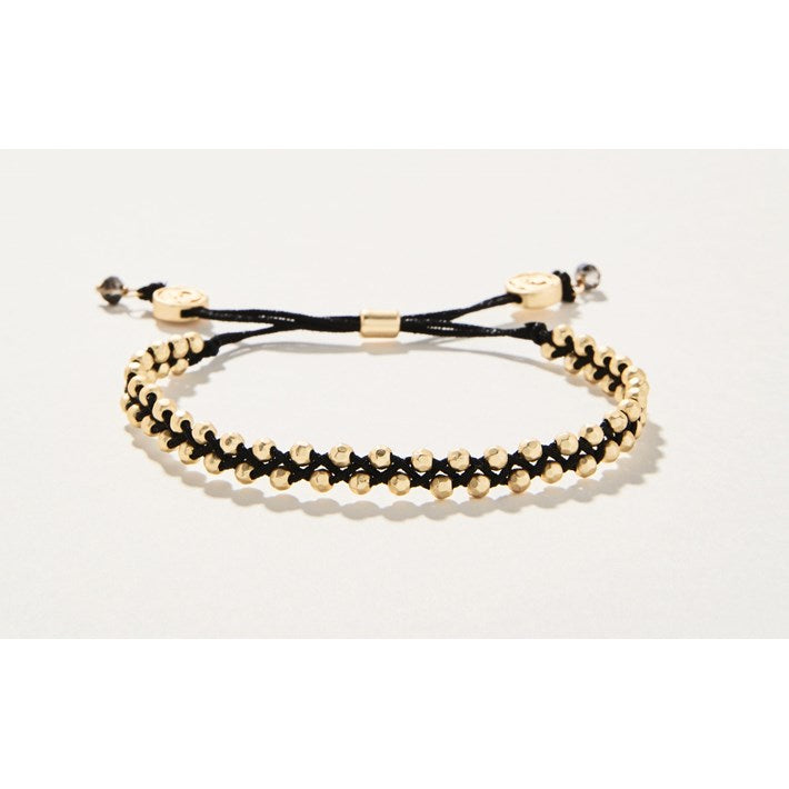Spartina 449 Friendship Bracelet Metallic Black/Gold Beads Black #366494