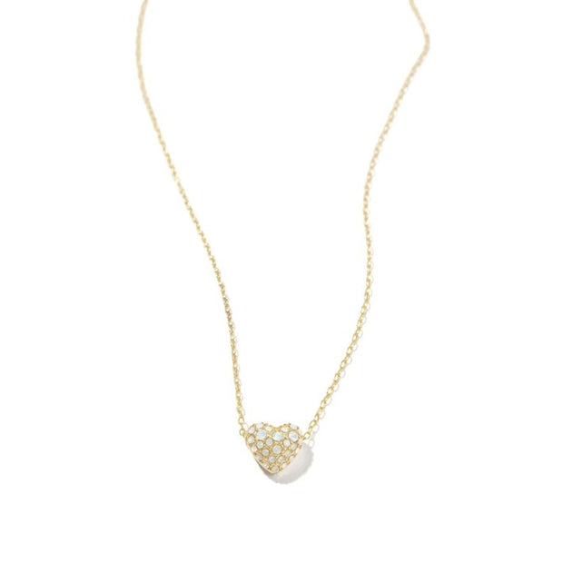Spartina 449 SP Sparkling Heart Necklace 17” White Opal SKU #387260