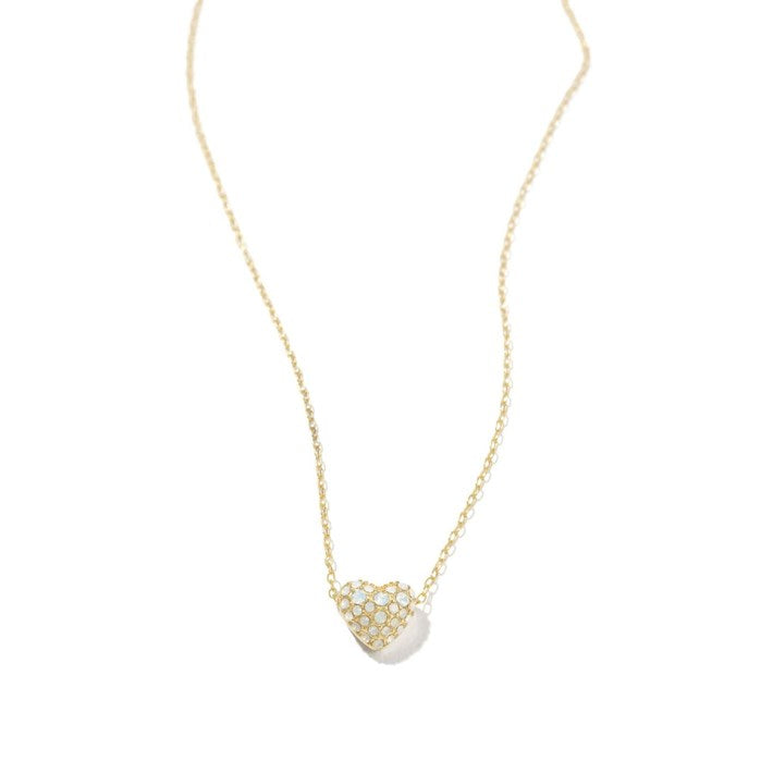 Spartina 449 SP Sparkling Heart Necklace 17” White Opal SKU #387260