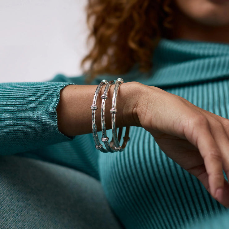 Julie Vos silver Savannah bangle-M BG160S-M