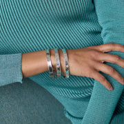 Julie Vos silver Havana  Demi bangle BG272S-s