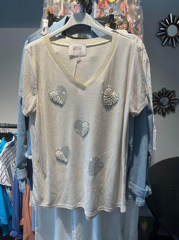 Brand Bazar Emma Top Heart Linen