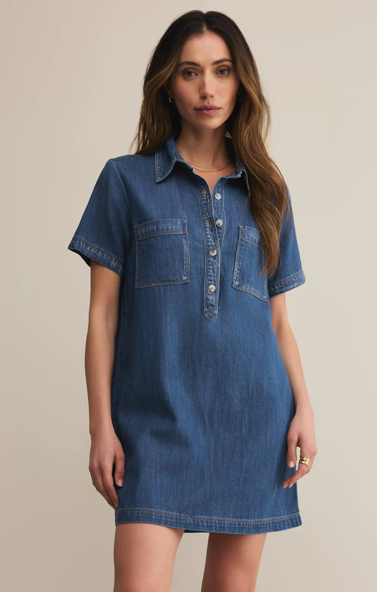 Z Supply Authentic Denim Mini Dress SKU#ZD253307