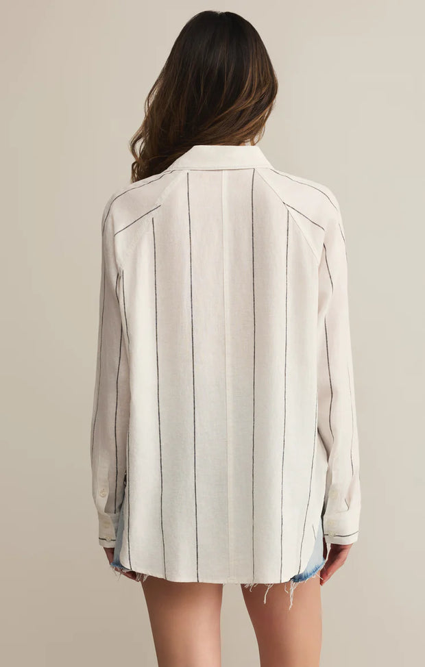 Z Supply PERFECT LINEN STRIPED TOP SKU#ZT253833