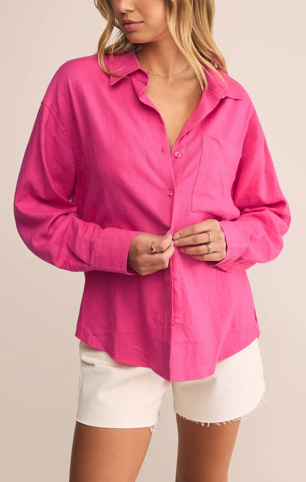 Z Supply ALFIE LINEN BUTTON UP SKU#ZT253185
