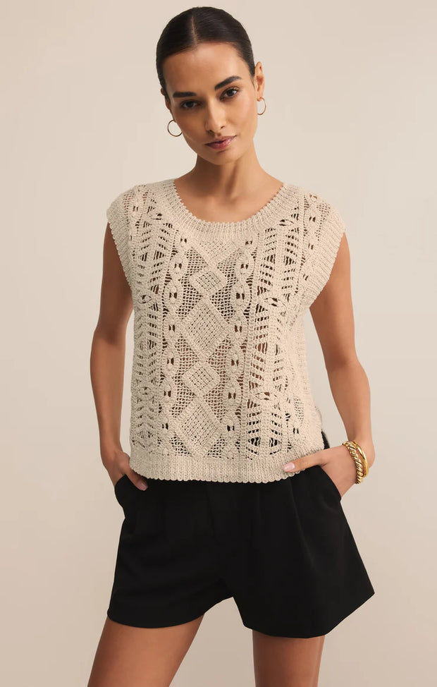 Z Supply BAROQUE CROCHET SWEATER TOP SKU#ZW253300