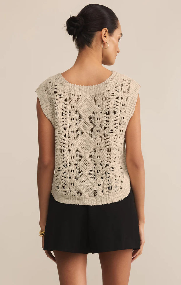 Z Supply BAROQUE CROCHET SWEATER TOP SKU#ZW253300