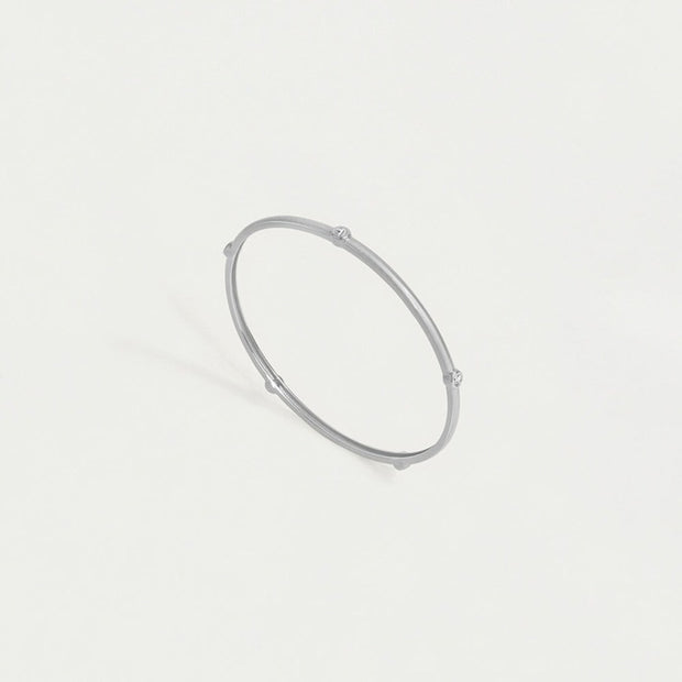 Dean Davidson ORSAY PAVE BANGLE BRACELET - SILVER - WHITE TOPAZ SKU#B644-S-WTP-2
