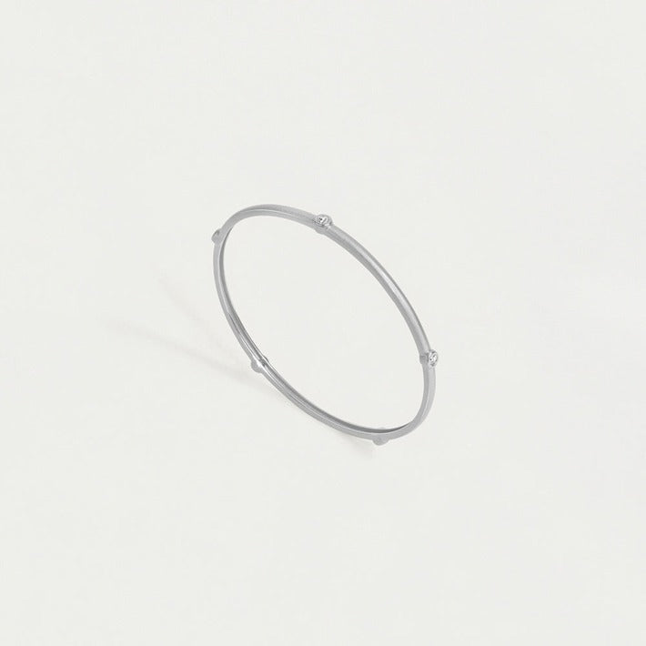 Dean Davidson ORSAY PAVE BANGLE BRACELET - SILVER - WHITE TOPAZ SKU#B644-S-WTP-2