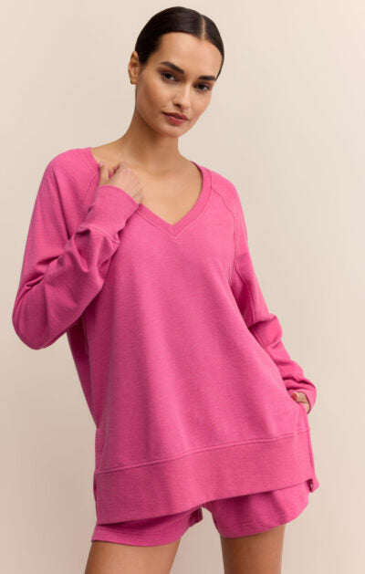 Z Supply Modern V-neck Weekender Island Pink SKU#ZT253919