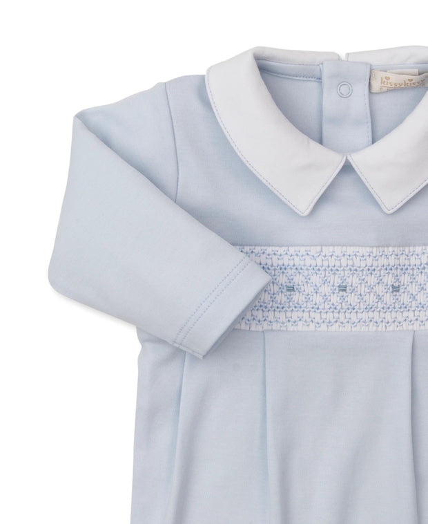 Kissy Kissy CLB Fall 25 Blue Hand Smocked Playsuit SKU#KB812896N