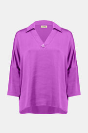 Joseph Ribkoff Recycled Hammered Satin Boxy Top SKU#253076