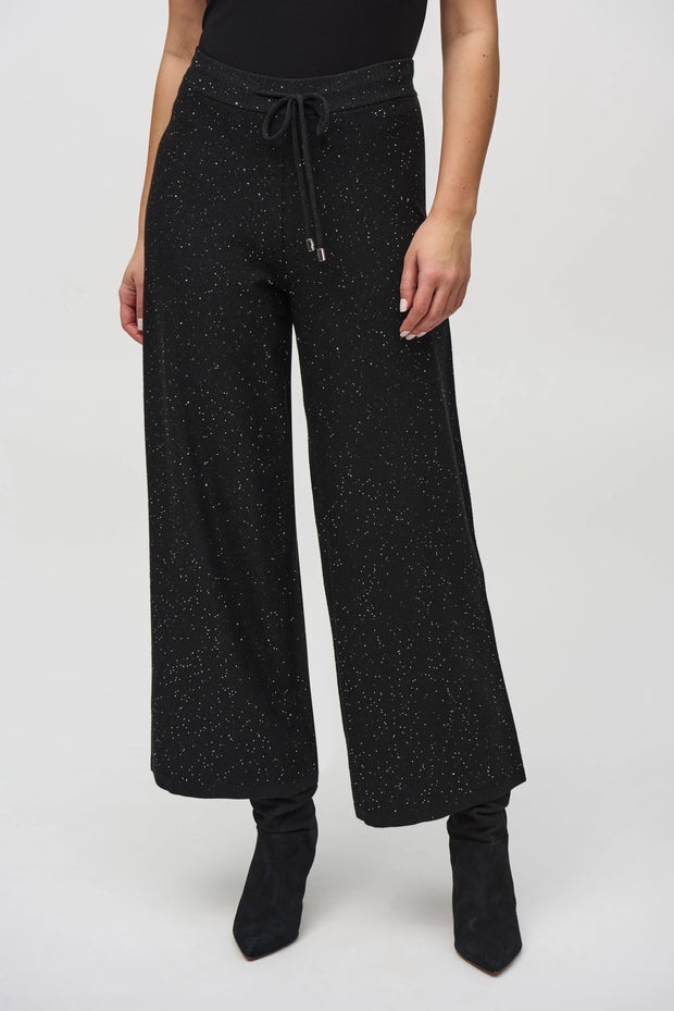 Joseph Ribkoff Sequined Sweater Knit Culotte Pants black SKU 244922F25