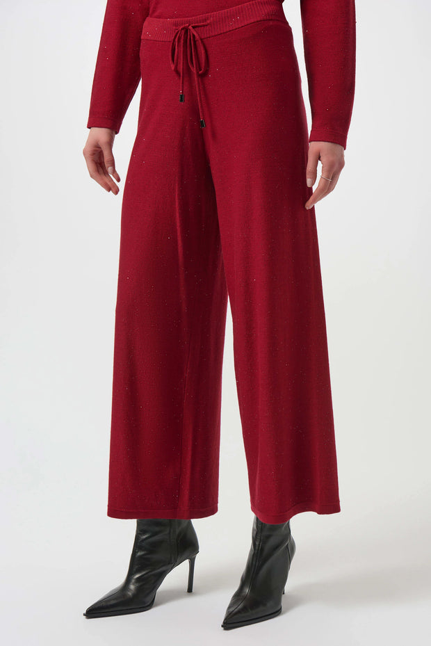 Joseph Ribkoff Sequined Sweater Knit Culotte Pants Red SKU 244922F25