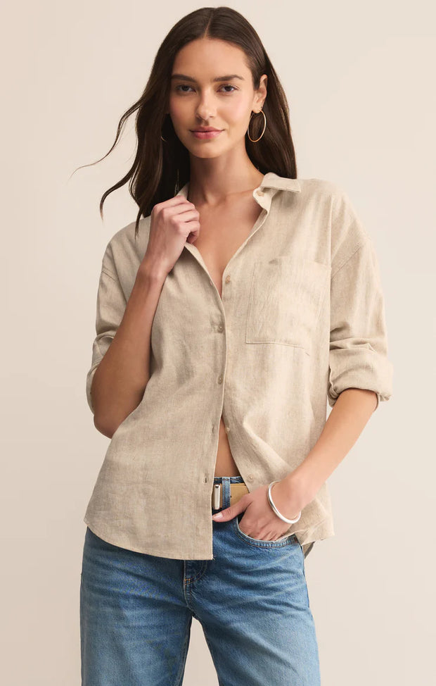 Z Supply ALFIE LINEN BUTTON UP SKU ZT253185