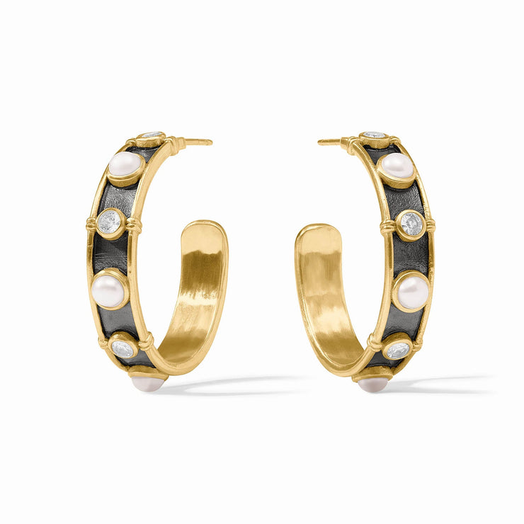 Julie Vos Tribeca hoop mixed metal pearl HP1300GPL M