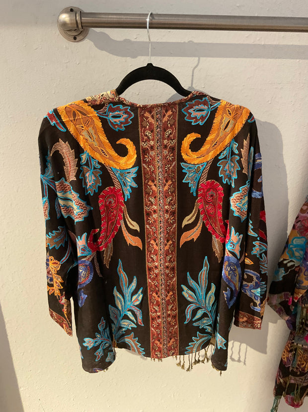 BOK 52-E Short Jacket Brown Embroidery SKU 19000052