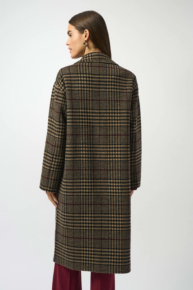 Joseph Ribkoff Wool Blend Plaid Double-Faced Coat SKU 253946