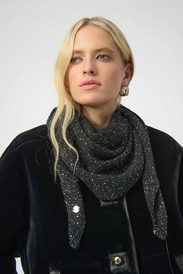 Joseph Ribkoff Knit Triangle Scarf with Sequins SKU 254972