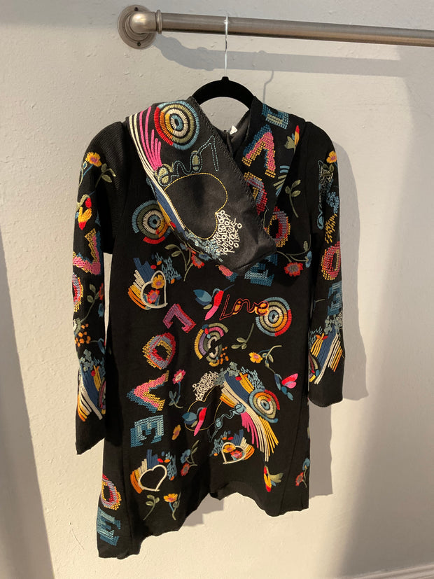 Adore Apparel Embroidered Love Hooded Duster SKU# AD2609
