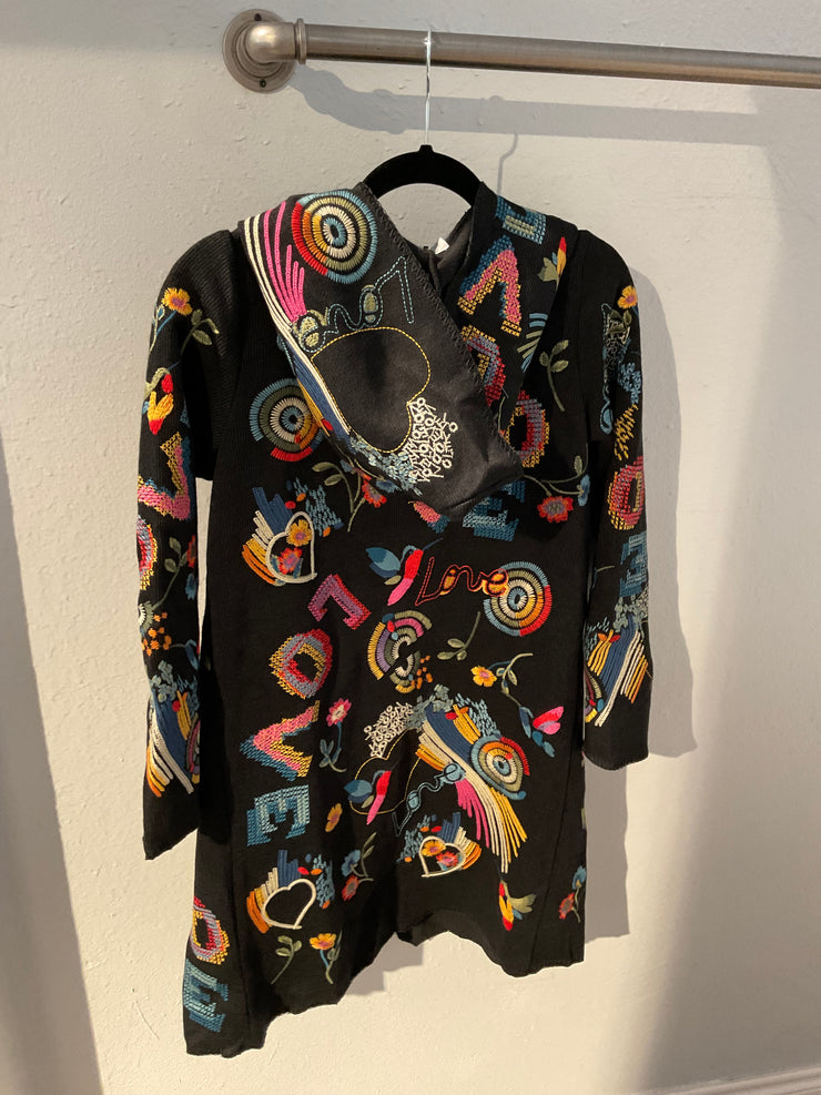 Adore Apparel Embroidered Love Hooded Duster SKU# AD2609