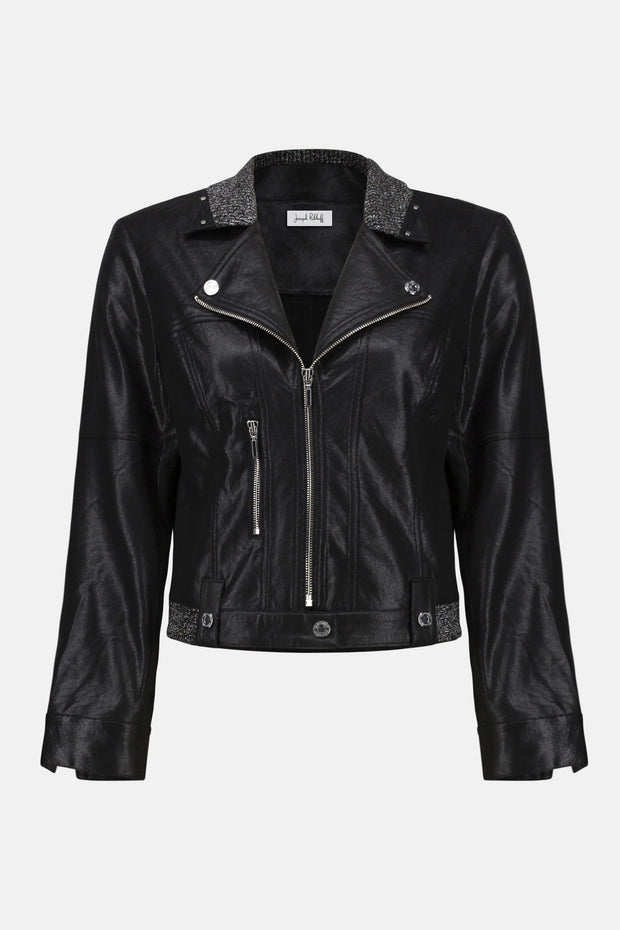 Joseph Ribkoff Foiled Faux Suede Fitted Jacket 253978