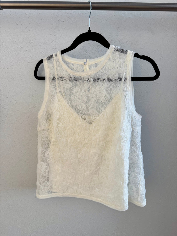 Lucy Paris Chandler Lace Top Ivory