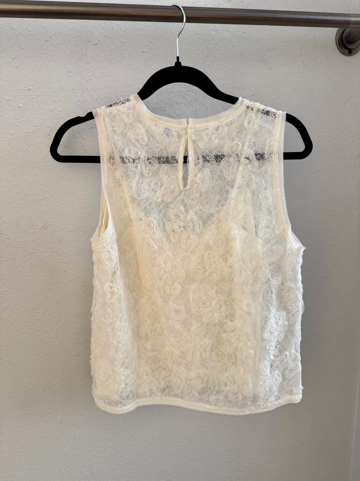 Lucy Paris Chandler Lace Top Ivory