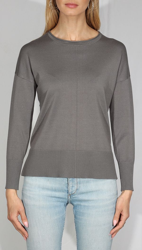 Metric Knits Oversized crew neck Dark Shadow SKU 32357FW25