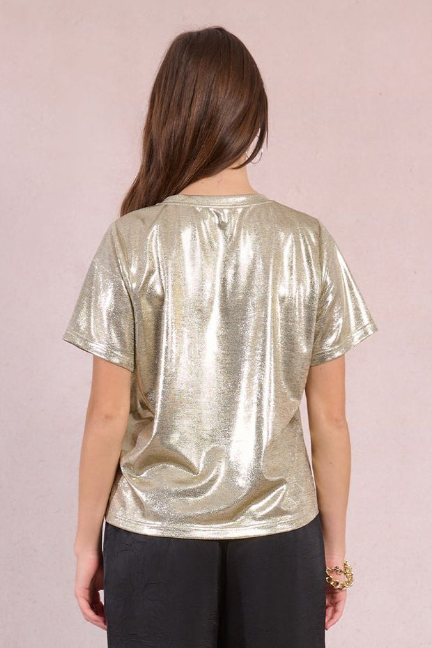 Molly Bracken Ladies Gold Knitted Tee SKU# GW09DN