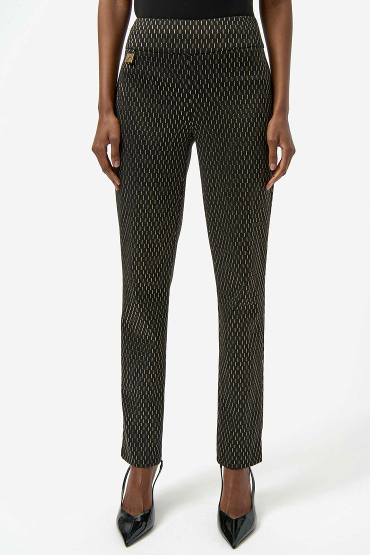 Joseph Ribkoff Foiled Heavy Knit Slim Fit Pants 254143