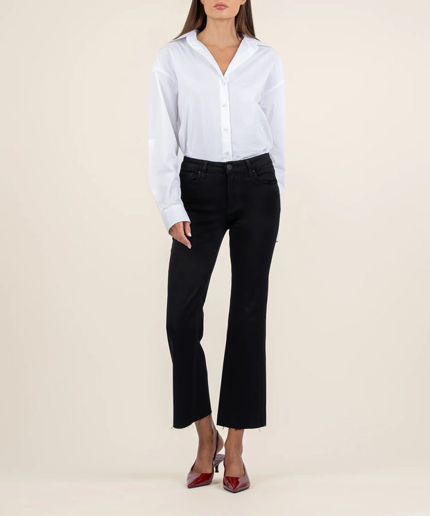 KUT Black Kelsey Mid Rise Ankle Flare SKU# KP1742MA1