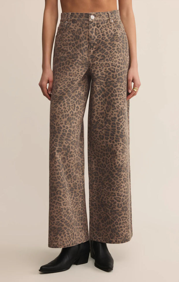 Z Supply MARLI DENIM LEOPARD PANT SKU ZP253255S