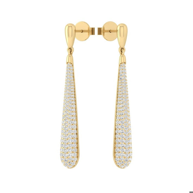 DEAN DAVIDSON Margaux Pavé Long Drop Earrings - Gold - White Top SKU E1156-G-WTP