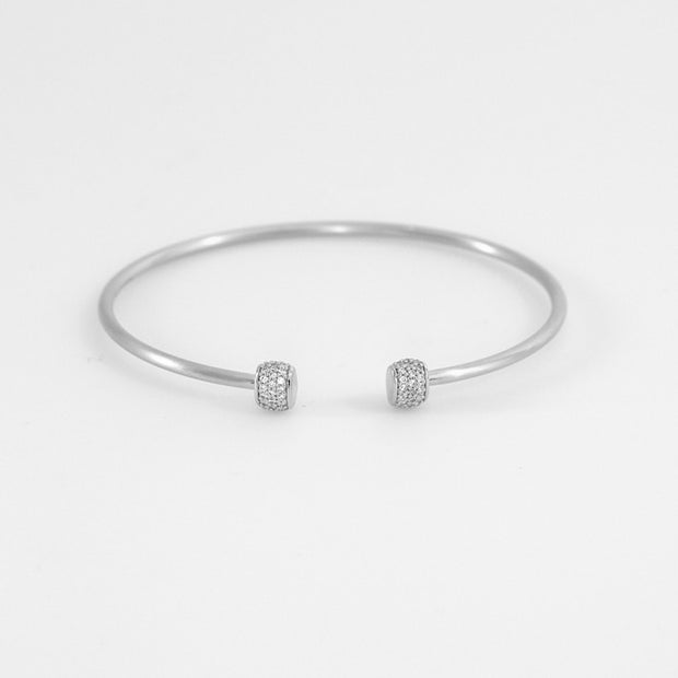 DEAN DAVIDSON Juliette Pavé Twist Bangle - Silver - White Topaz SKU B730-S-WTP
