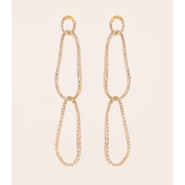 DEAN DAVIDSON CAMILLE STATEMENT DROP EARRINGS - Silver/White Top SKU E1169-S-WTP