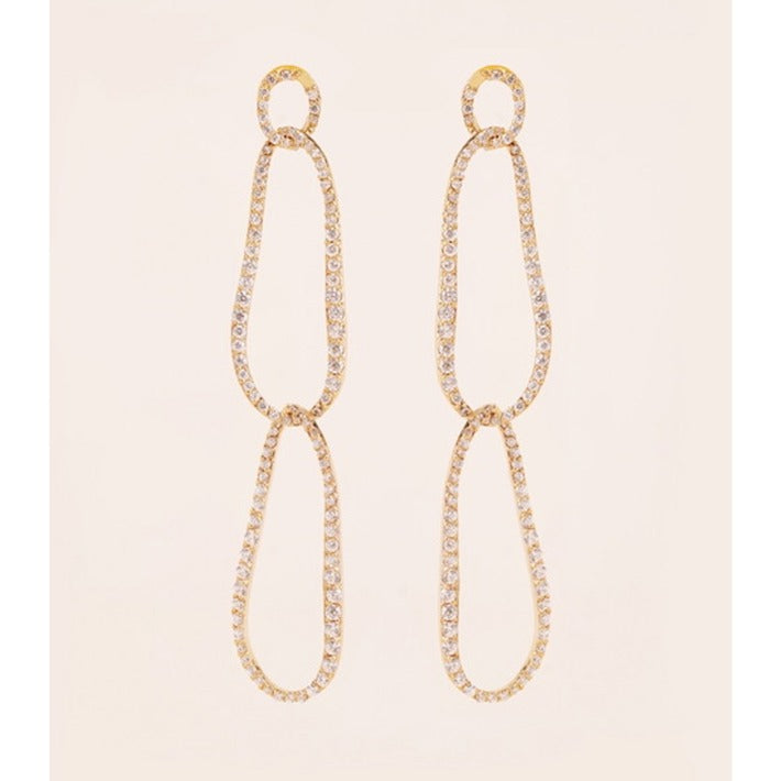 DEAN DAVIDSON CAMILLE STATEMENT DROP EARRINGS - Silver/White Top SKU E1169-S-WTP