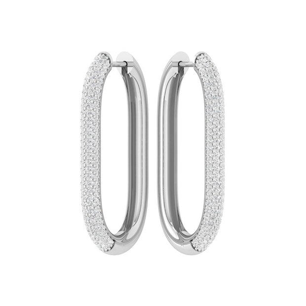 DEAN DAVIDSON Juliette Pavé Hinged Hoop - Silver - White Topaz SKU E1153-S-WTP